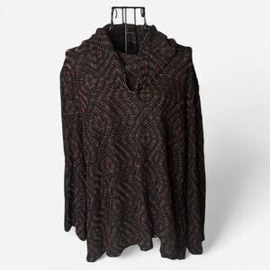 Habitat Clothes to Live In Black & Red Patterned Knit Sweater XL